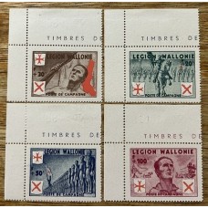 ALEMANIA EN BELGICA 1942 LEGION WALLONE CONTRA EL BOLCHEVISMO SERIE COMPLETA NUEVA MINT MUY RARA 220 EUROS